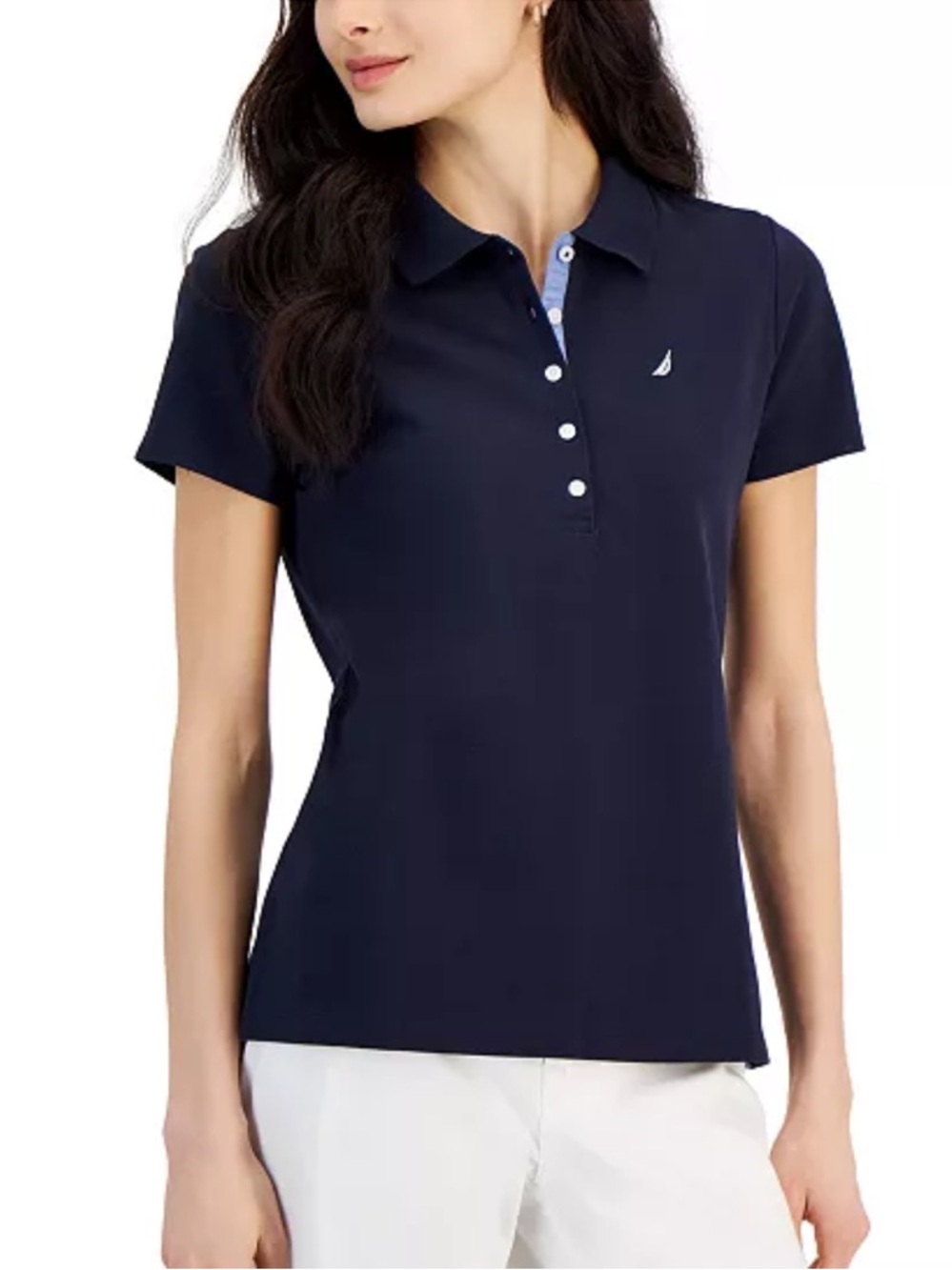 Nautica Women's Short-Sleeve Polo-Collar Shirt